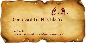 Constantin Miklós névjegykártya